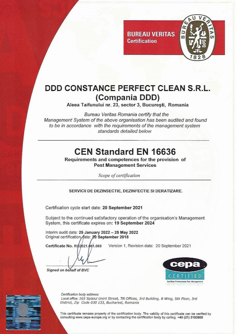 Serviciile DDD ca parte a unui sistem de siguranță sanitară